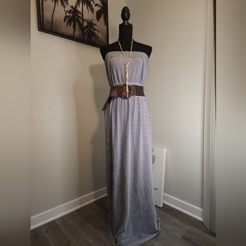 Black & White Stripe Maxi Dress